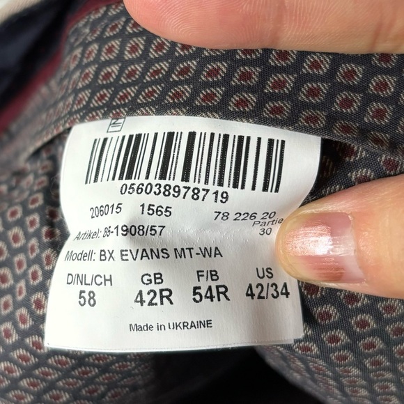 Brax Evans Flat Front Kapok &‎ Pima Luxury Chinos sz 42/34 - Picture 10 of 11